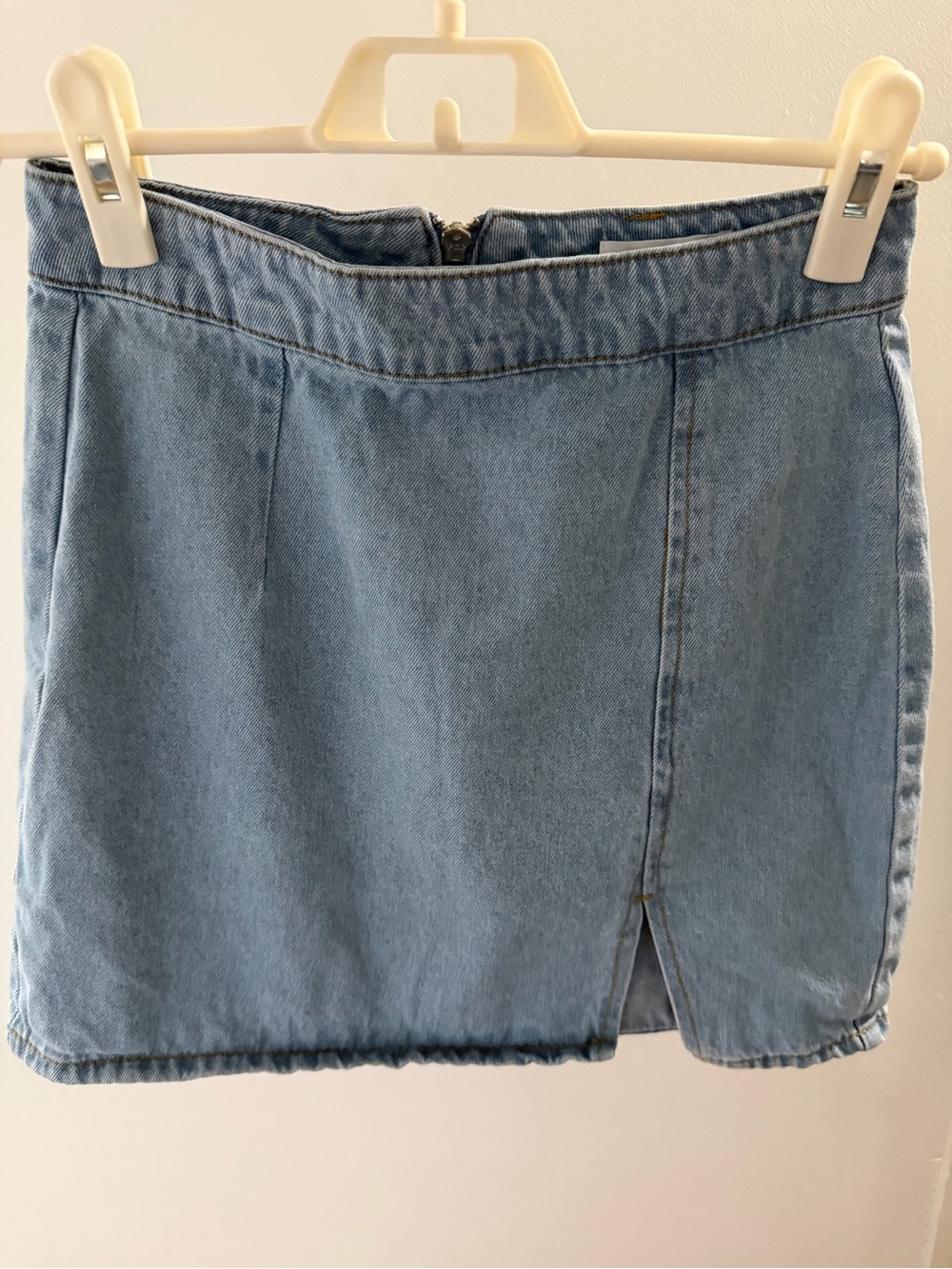 Forever 21 Light Blue Denim Mini Skirt with Front Slit